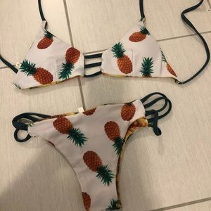 Reversible pineapple bikini